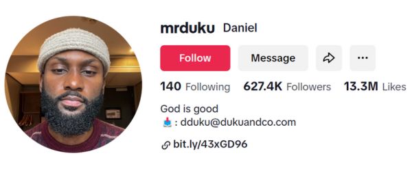 Daniel Duku tiktok influencer